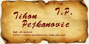 Tihon Pejkanović vizit kartica